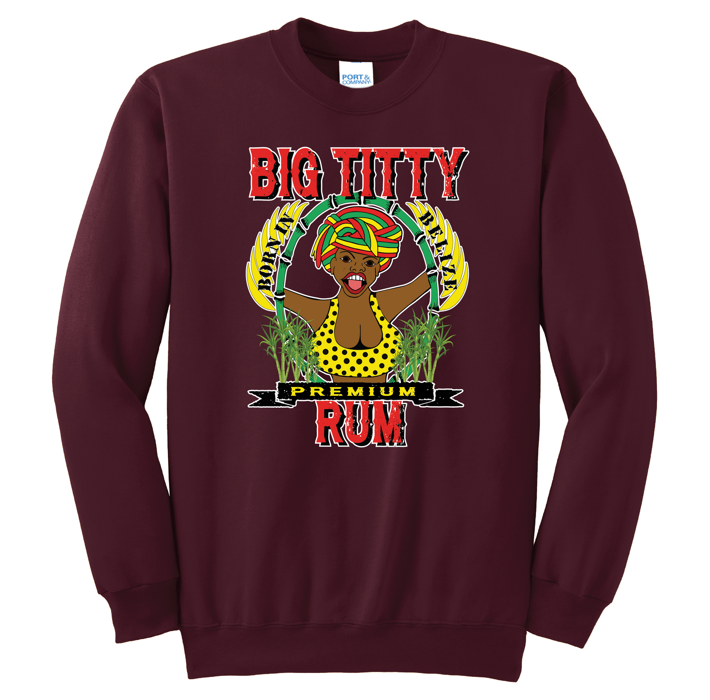 Big Titty Rum Crewneck - Logo on front with blank back