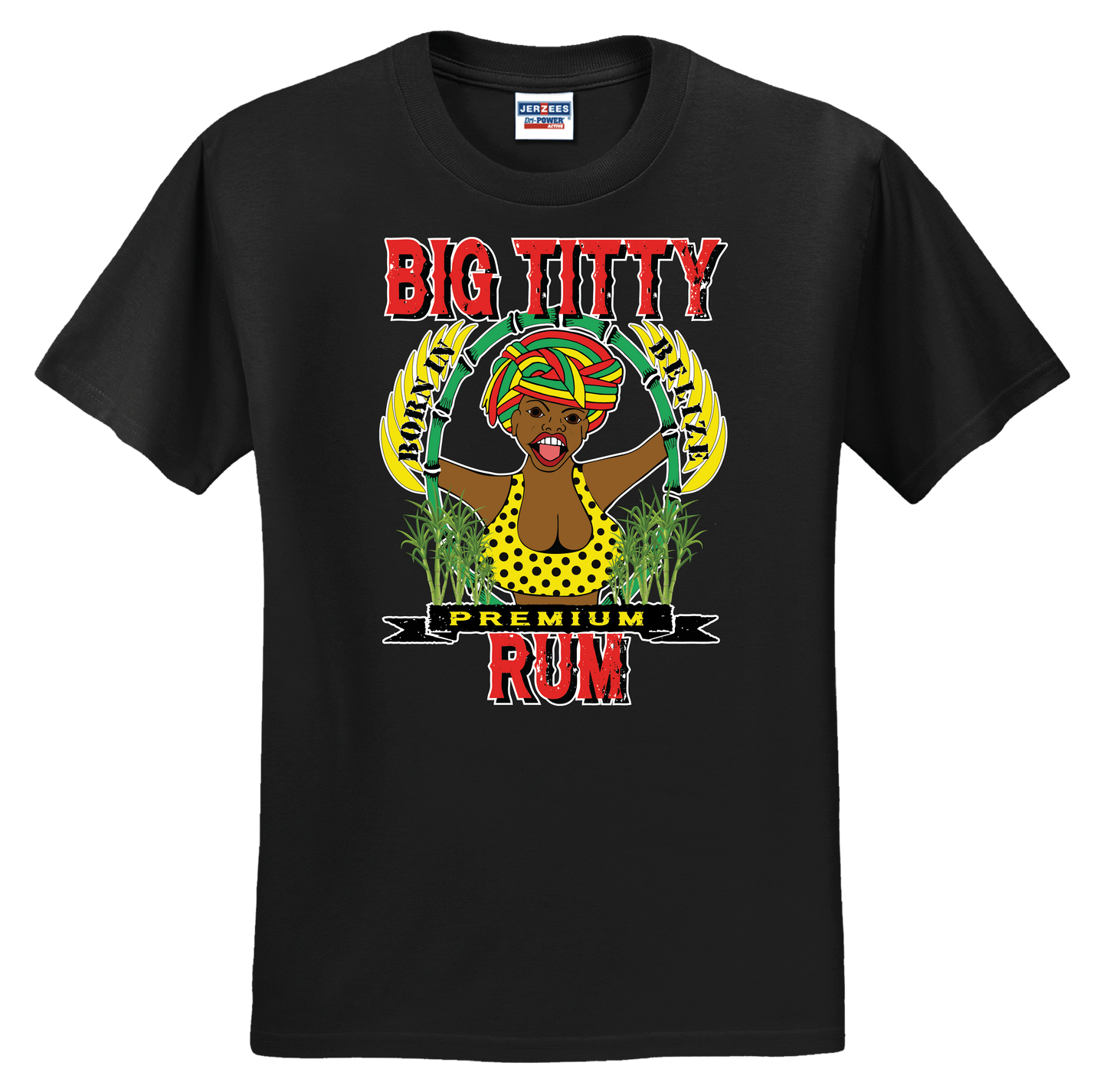 Big Titty Rum T shirt - Large logo on front